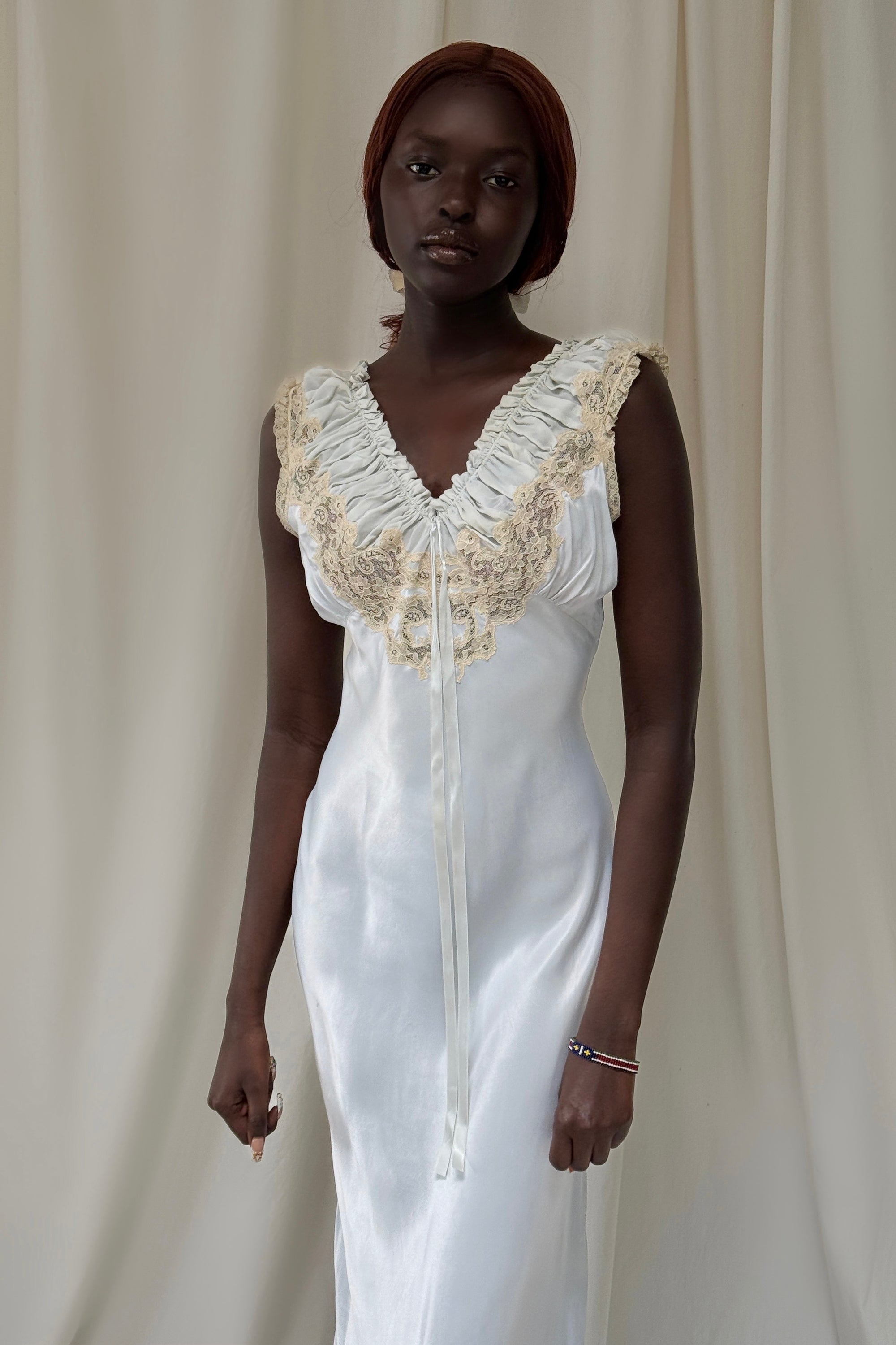 Vintage 1930’s Silk &amp; Lace Slip Dress | Bias Cut Gown