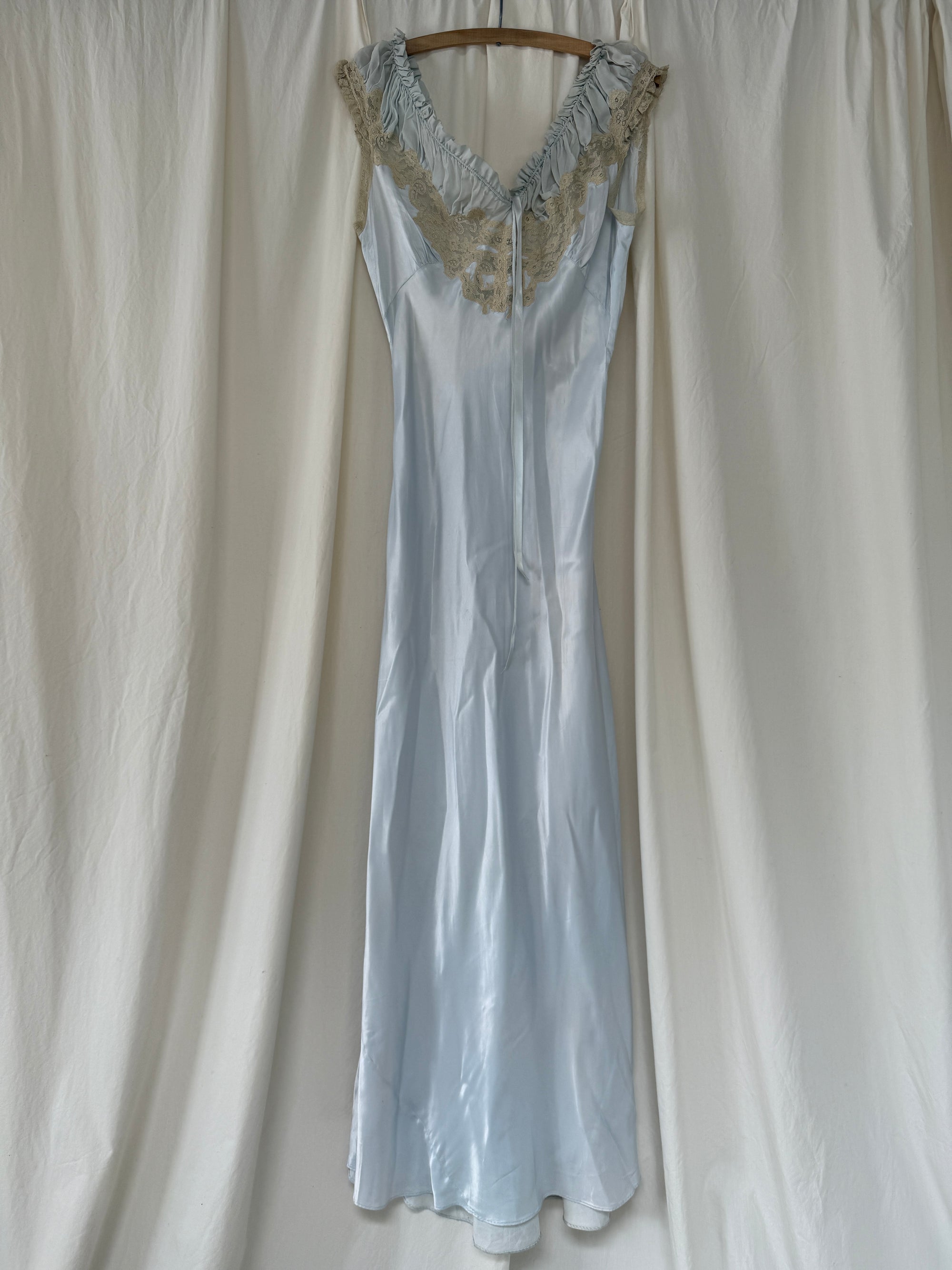 Vintage 1930’s Silk &amp; Lace Slip Dress | Bias Cut Gown