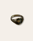 Vintage Fed Harvey Era Thunderbird Sterling Silver and Turquoise Ring Size 7.5
