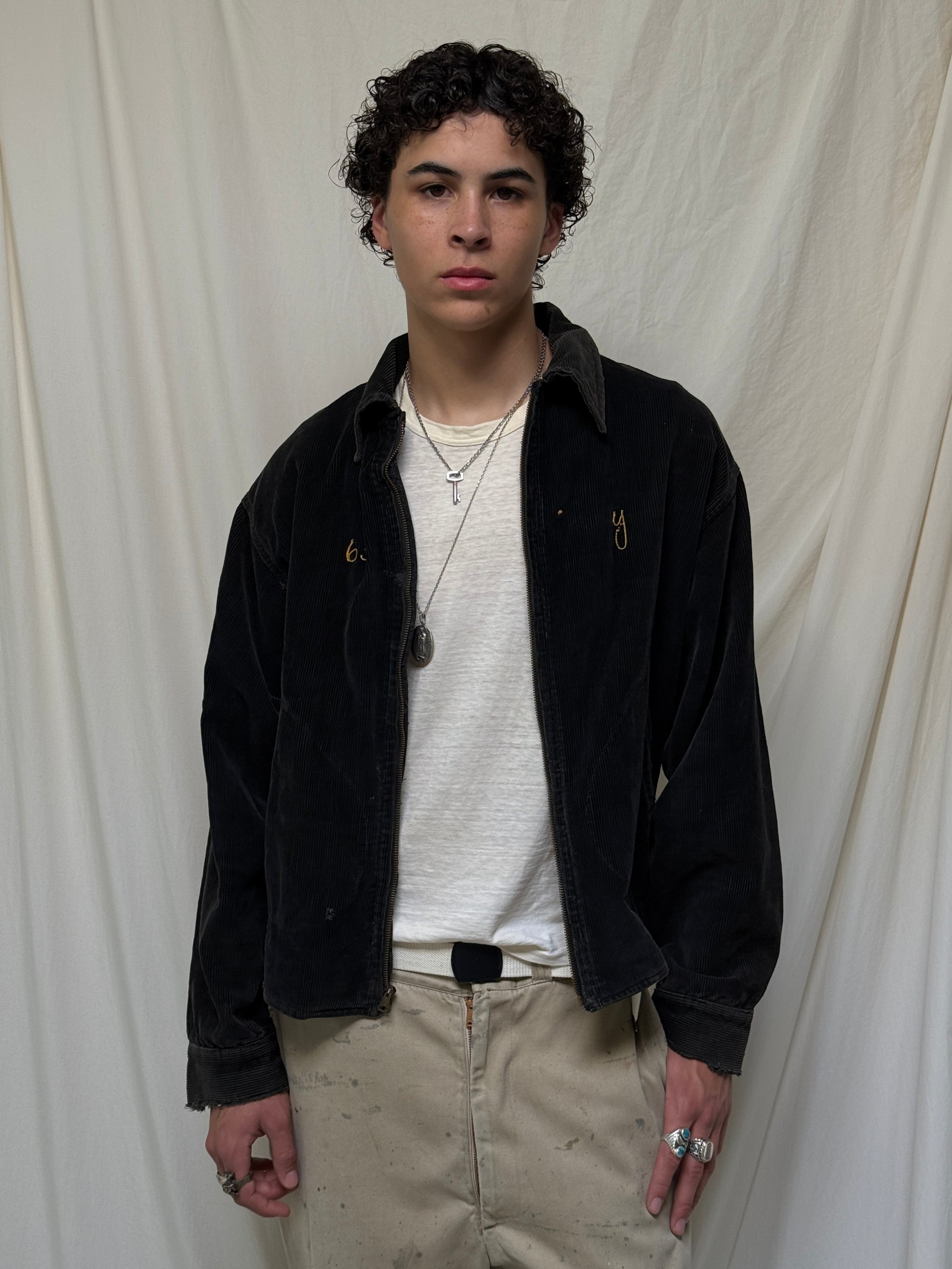 Vintage 1963 Corduroy School Sport Chain Stitch Jacket