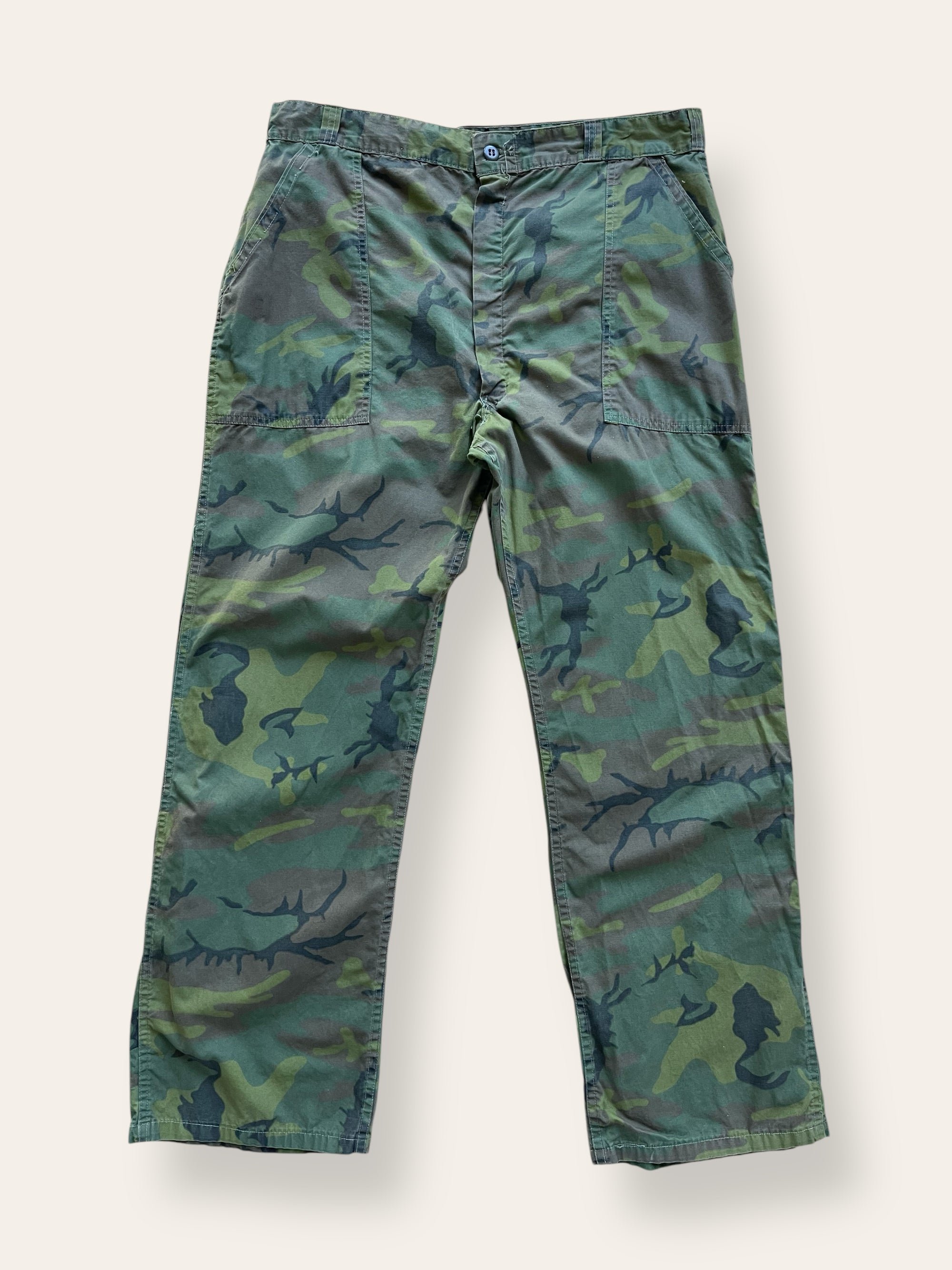 Vintage 1970’s Civilian ERDL Camo Poplin Ripstop Baker Pants W:36