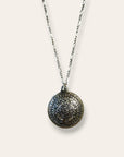 Vintage Sterling Silver Aztec Calendar Necklace | Mexico 925 Sun Pendant | Figaro Chain Jewelry
