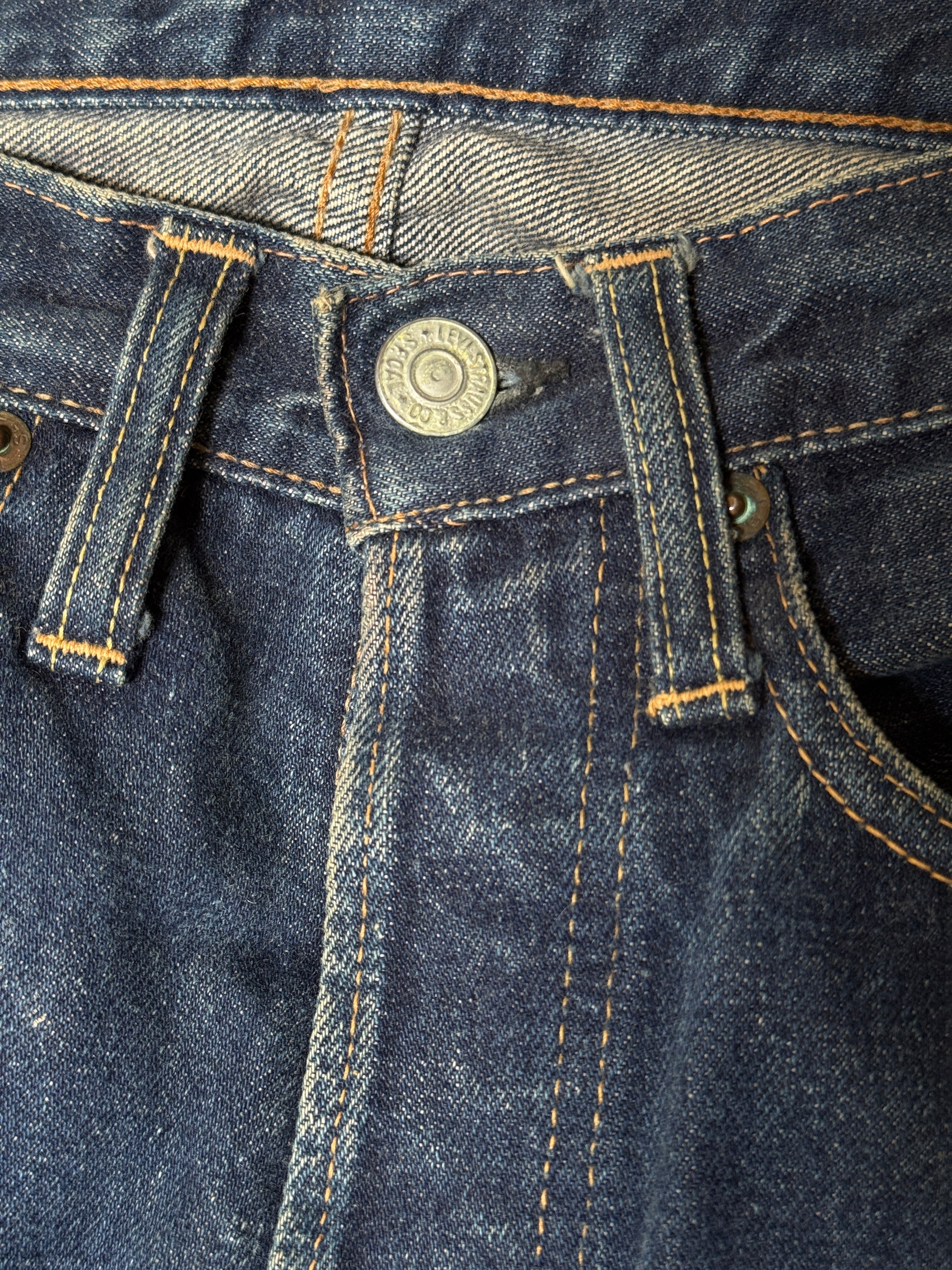 Vintage 1960s Levi’s 501s Big E Hippie Patchwork Denim Jeans | Bell Bottom Folk Art Custom Denim Pants W:26