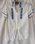 Vintage 1940’s Heavy Linen Embroidered Top