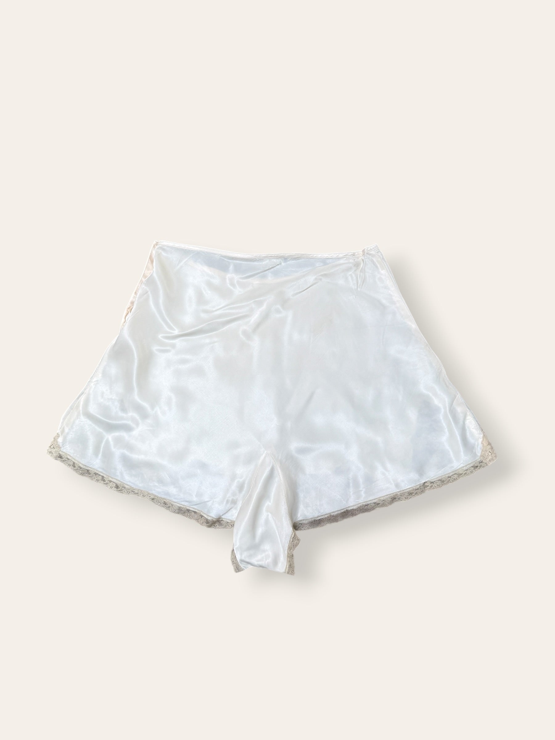 Vintage 1930’s Silk &amp; Lace Tap Shorts | Silk Rayon Bias Cut Lingerie
