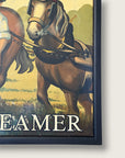Vintage English MCM Pub Sign "The Steamer" | Mid Century Horse & Cart Tavern Wall Art | Framed British Bar Hand Painted Art