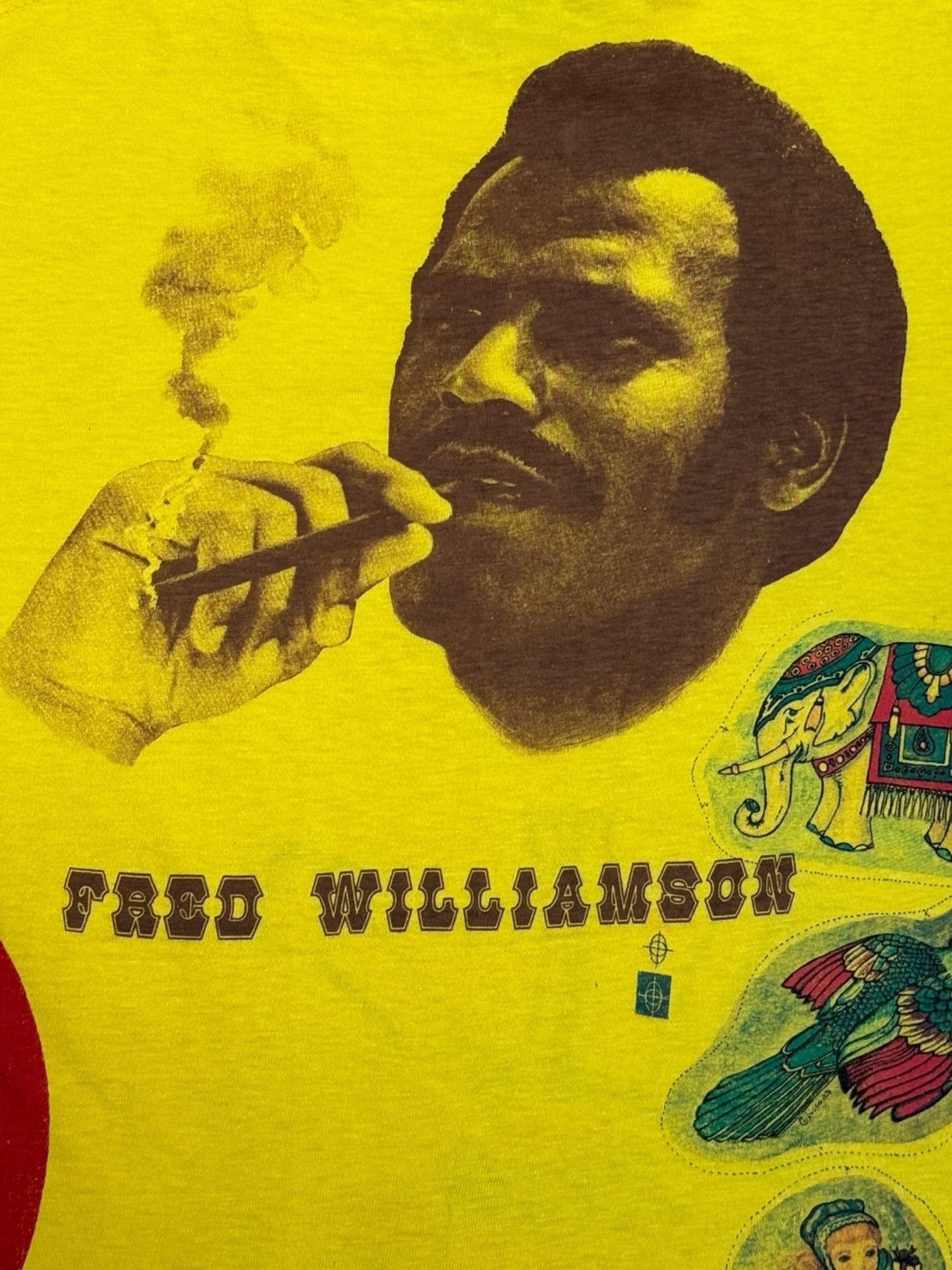 Vintage 1970s Kelley Mouse Studio Test Print T-Shirt | Car Racing | Fred Williamson Graphic | Rare 1970s Psychedelic Art T-Shirt