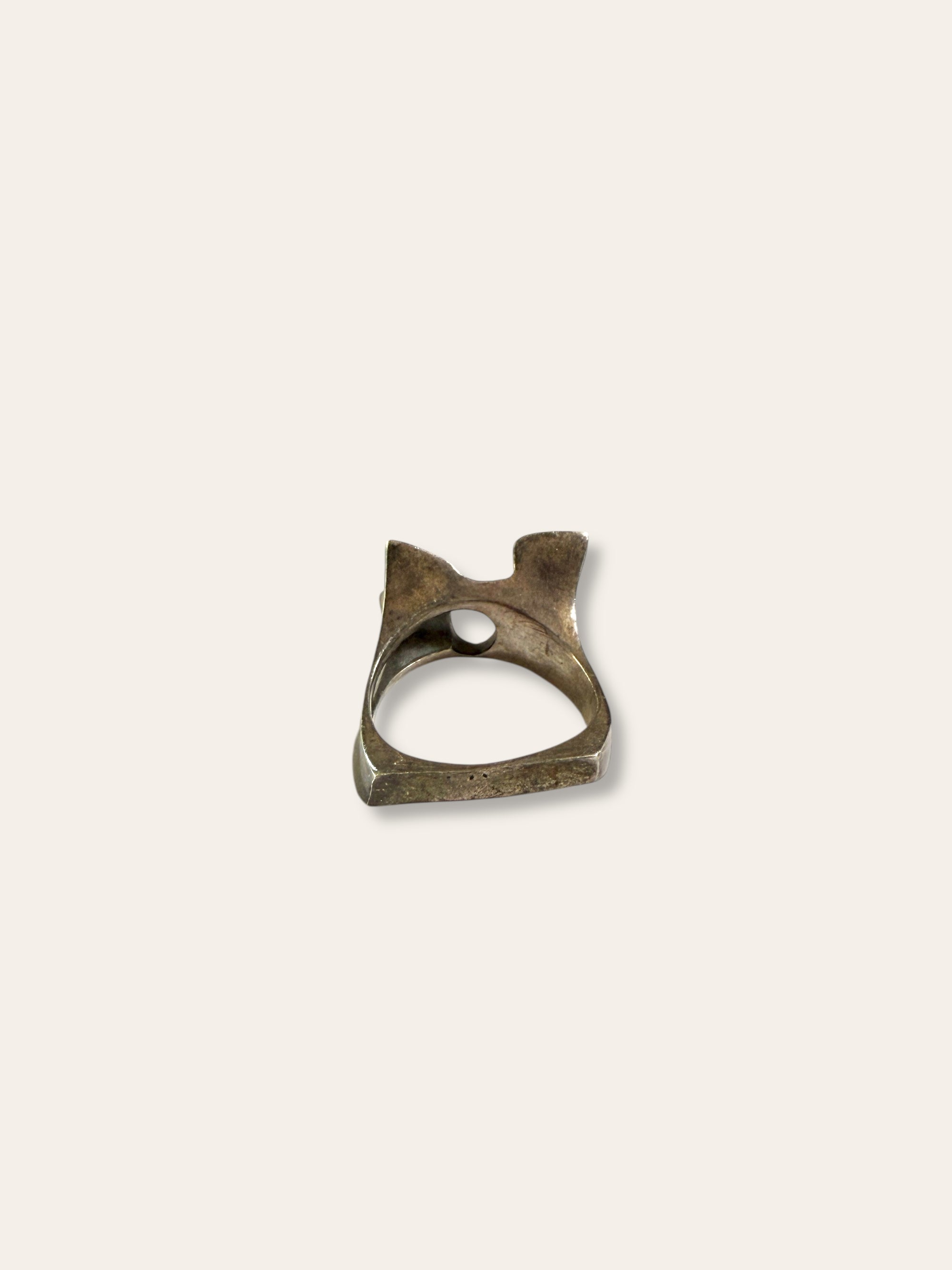 Vintage Modernist Sterling Silver Ring Size 7.5
