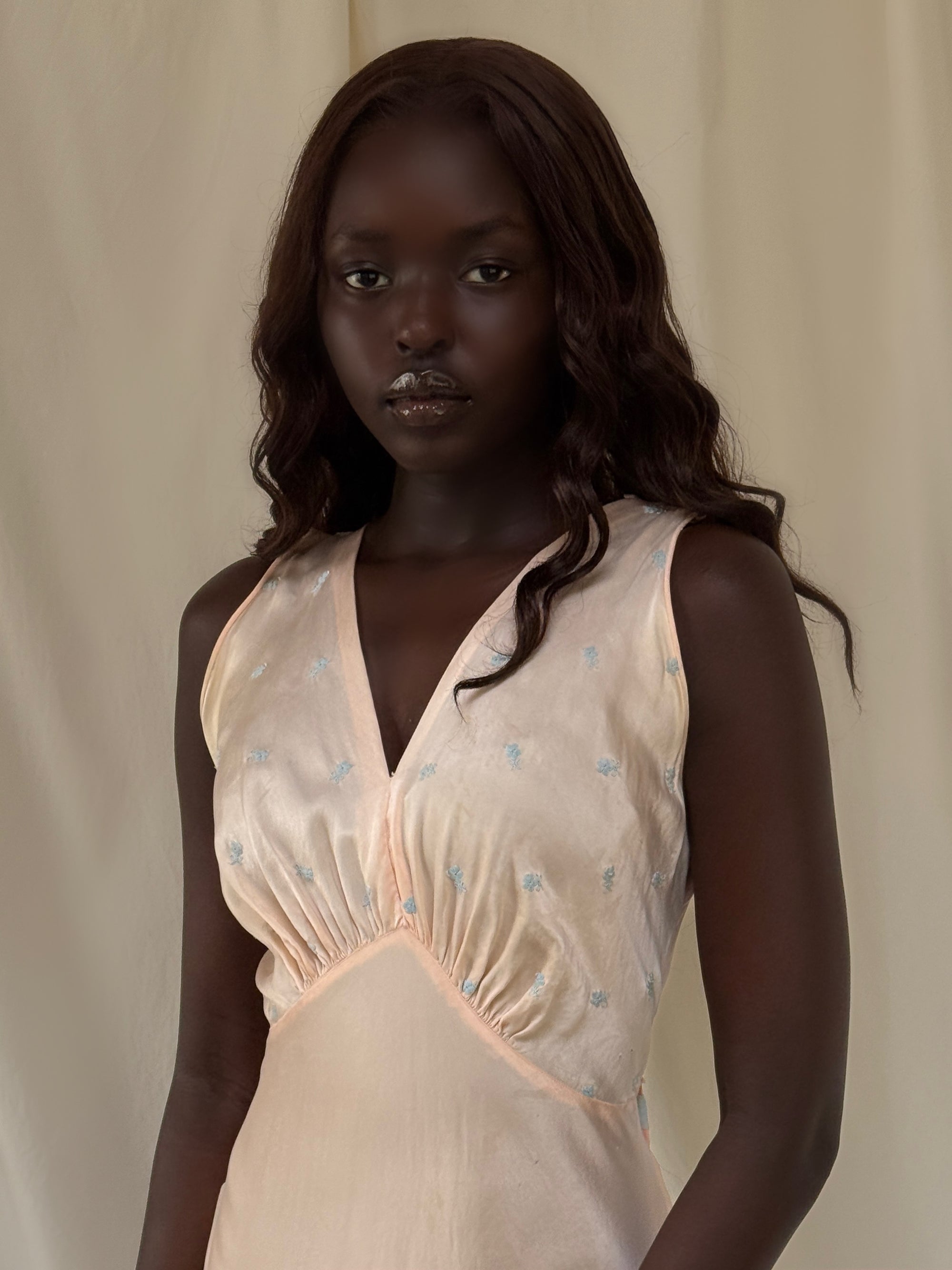 Vintage 1930s Barbizon Silk Rayon Slip Dress | Bias-Cut Negligée Nightgown