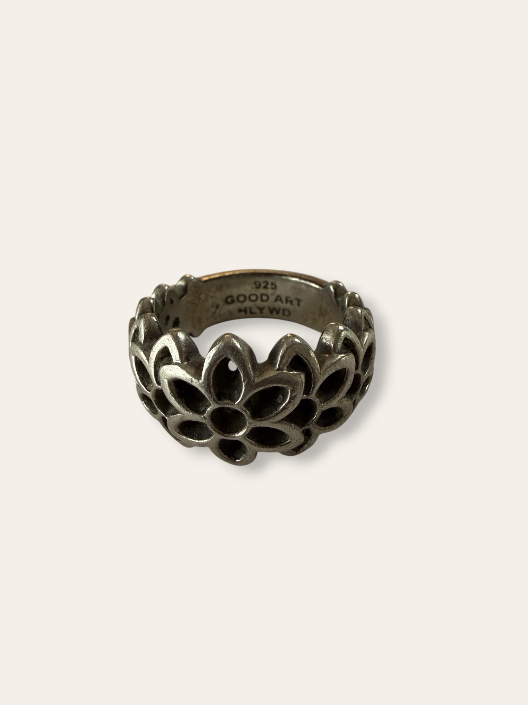 Good Art HLYWD 925 Sterling Silver Frida Ring | Sterling Silver Statement Band Ring Size 10
