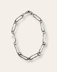 Vintage Sterling Silver Handmade Paperclip Link Necklace | 14.5" Chunky Chain