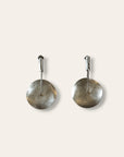 925 Sterling Silver Brutalist Silver Disc Drop Earrings | Modern Artisan Sterling Jewelry
