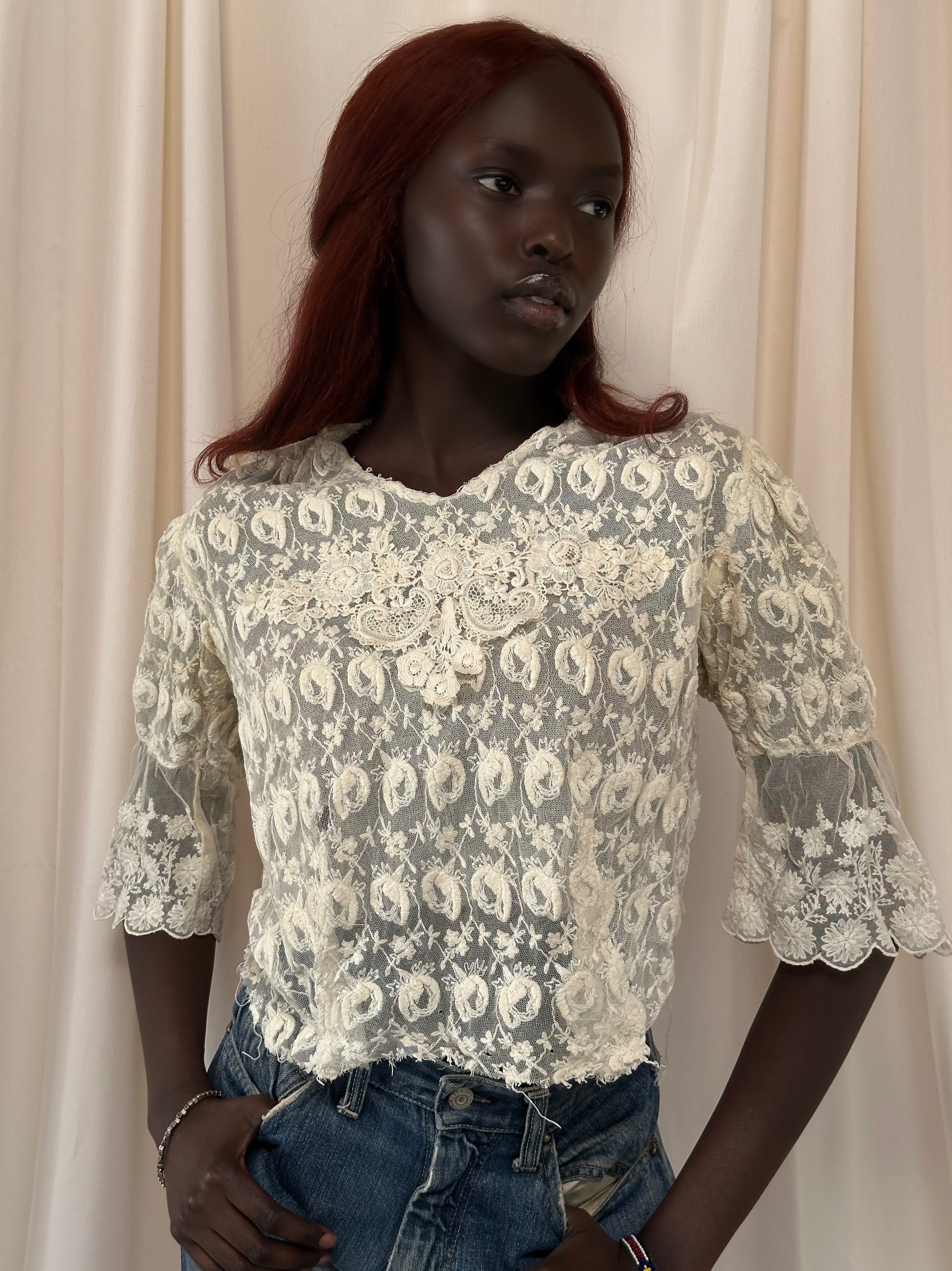 Vintage Edwardian Ivory Lace Bell Sleeve Blouse – Afterlife Boutique