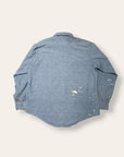 Vintage 1960’s Vintage Chambray Painter Work Shirt | Sears Perma-Prest | Paint Splatter Shirt | Distressed Workwear