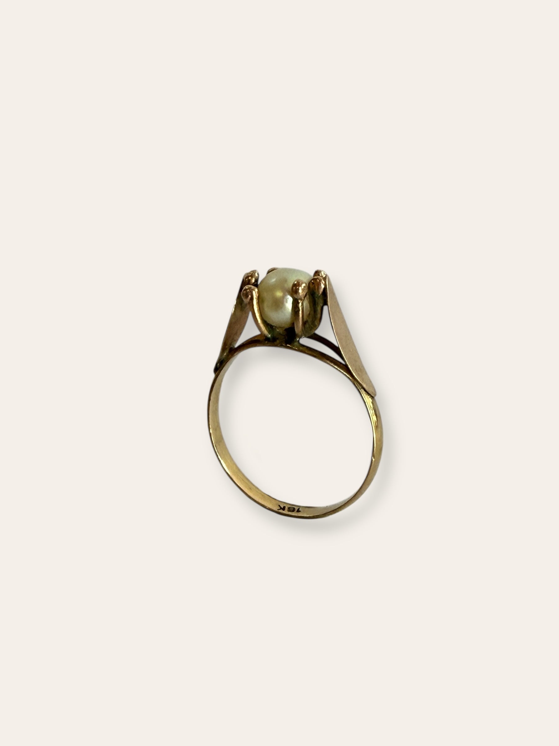 Antique 18k Gold Pearl Ring Size 6.25