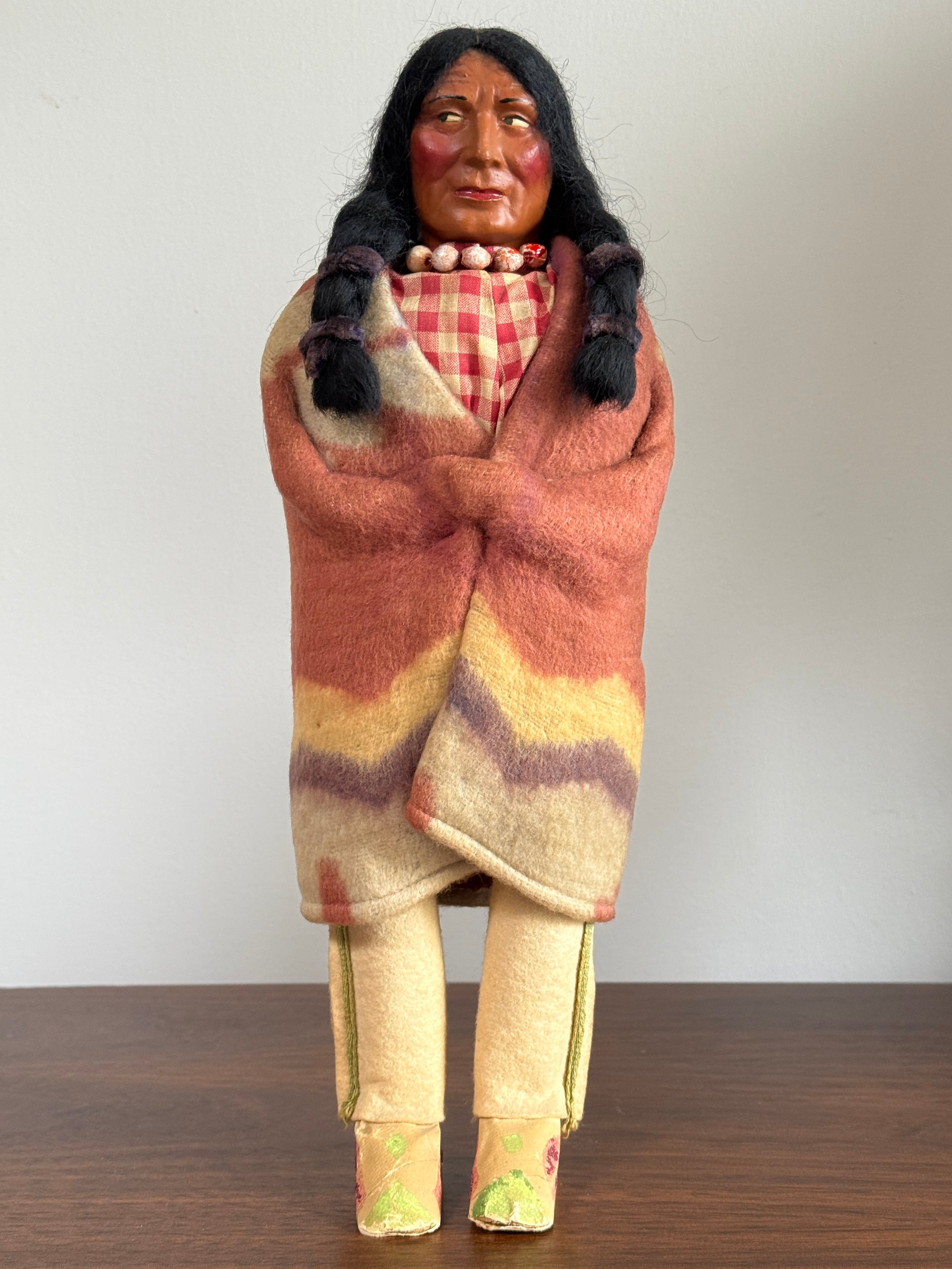 Vintage 1940s Skookum Native American Doll | Handcrafted Black Hills Souvenir Figure