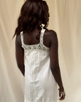 Vintage 1900’s Edwardian White Cotton Crochet Dress | Antique Embroidered Tea Dress