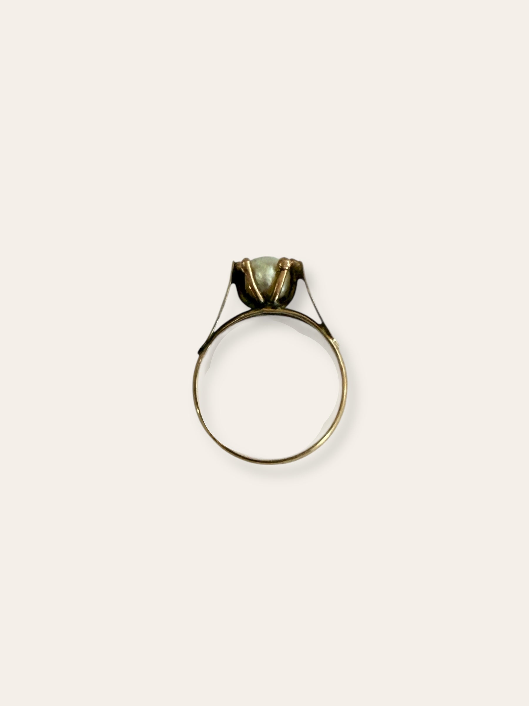 Antique 18k Gold Pearl Ring Size 6.25
