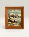 Vintage MCM Paint By Numbers Landscape Painting | Framed Mid Century Art