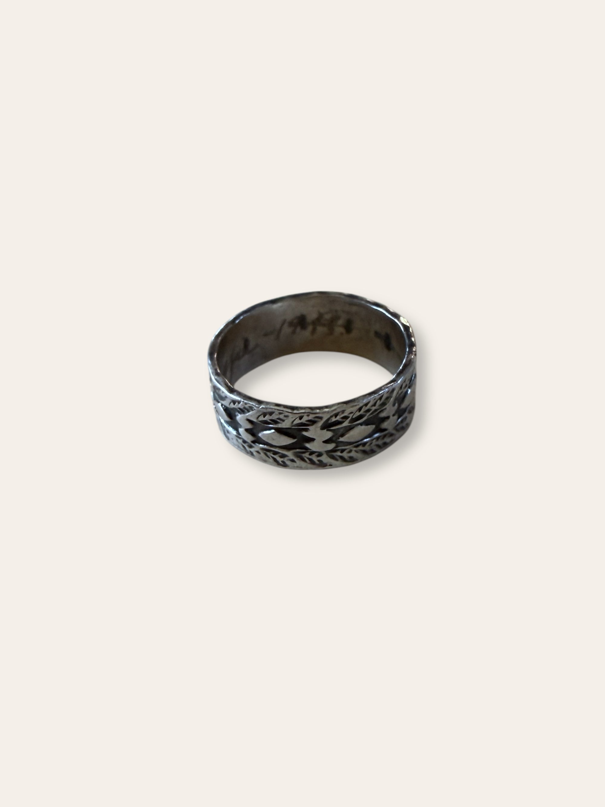 Vintage 1940’s Sterling Silver Cigar Band Ring Size 7.25