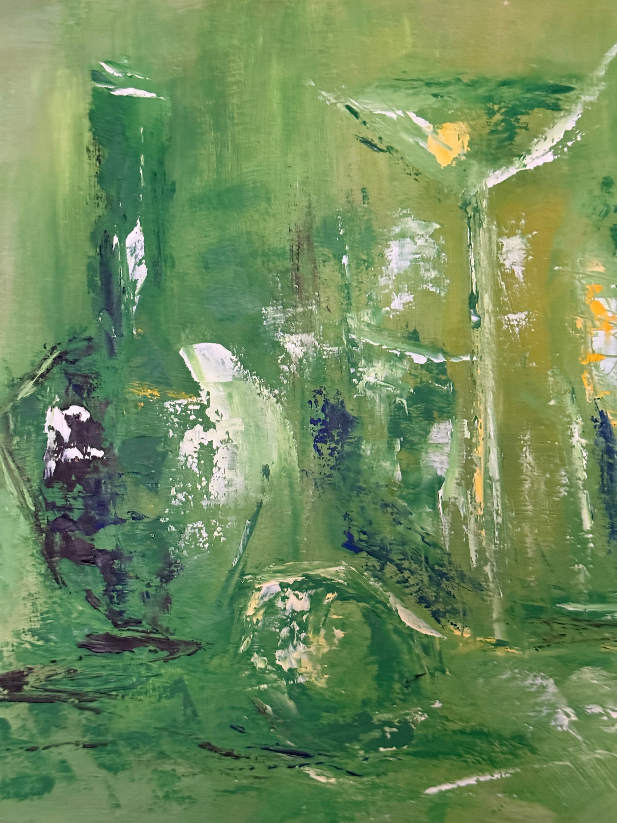 Vintage 1960s Mid-Century Modern Abstract Bar Scene Panoramic Painting | MCM Signed B. Gregor 1965