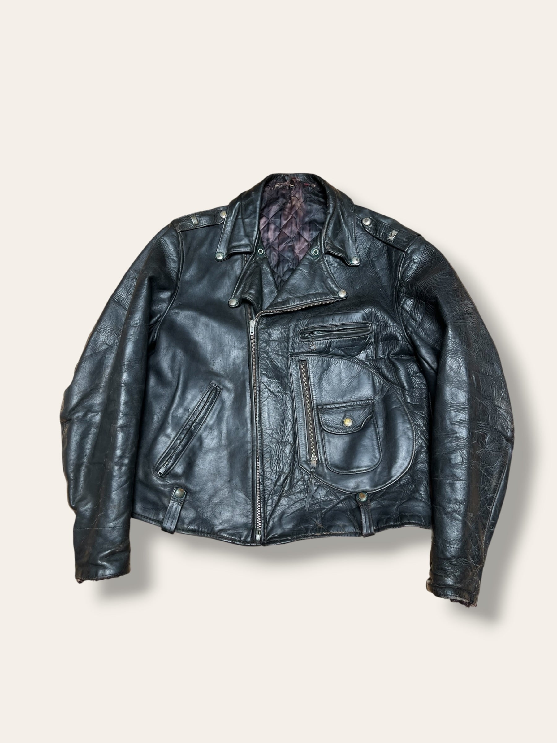 Vintage 1950s Buco J-24 “D Pocket” Horsehide Leather Biker Jacket