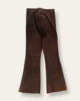 Vintage 1970’s Suede North Beach Leather Lace-Up Pants | Western Flare Trousers W:27