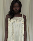 Vintage 1920’s Deadstock Cream Lace & Silk Step In Slip Dress
