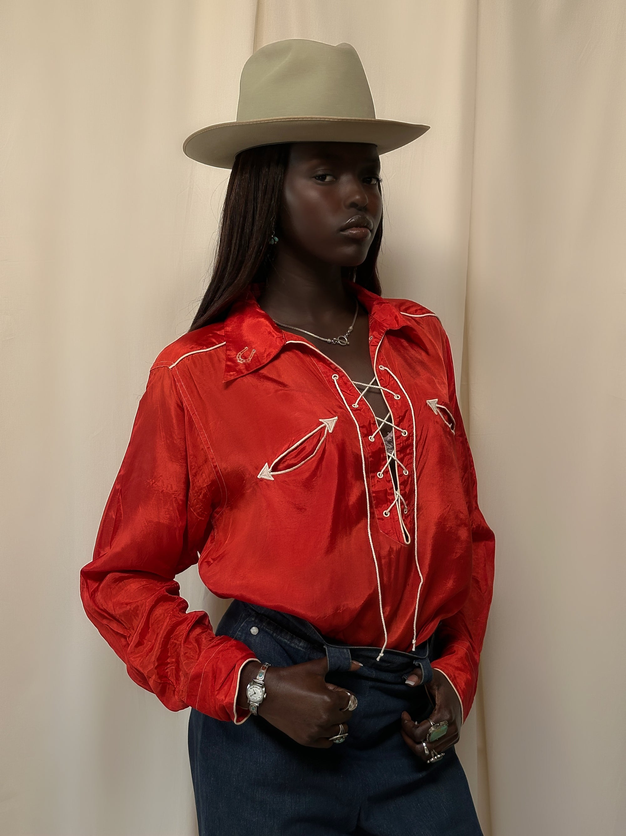 Vintage 1930’s Rodeo Jubilee Lace Up Western Shirt