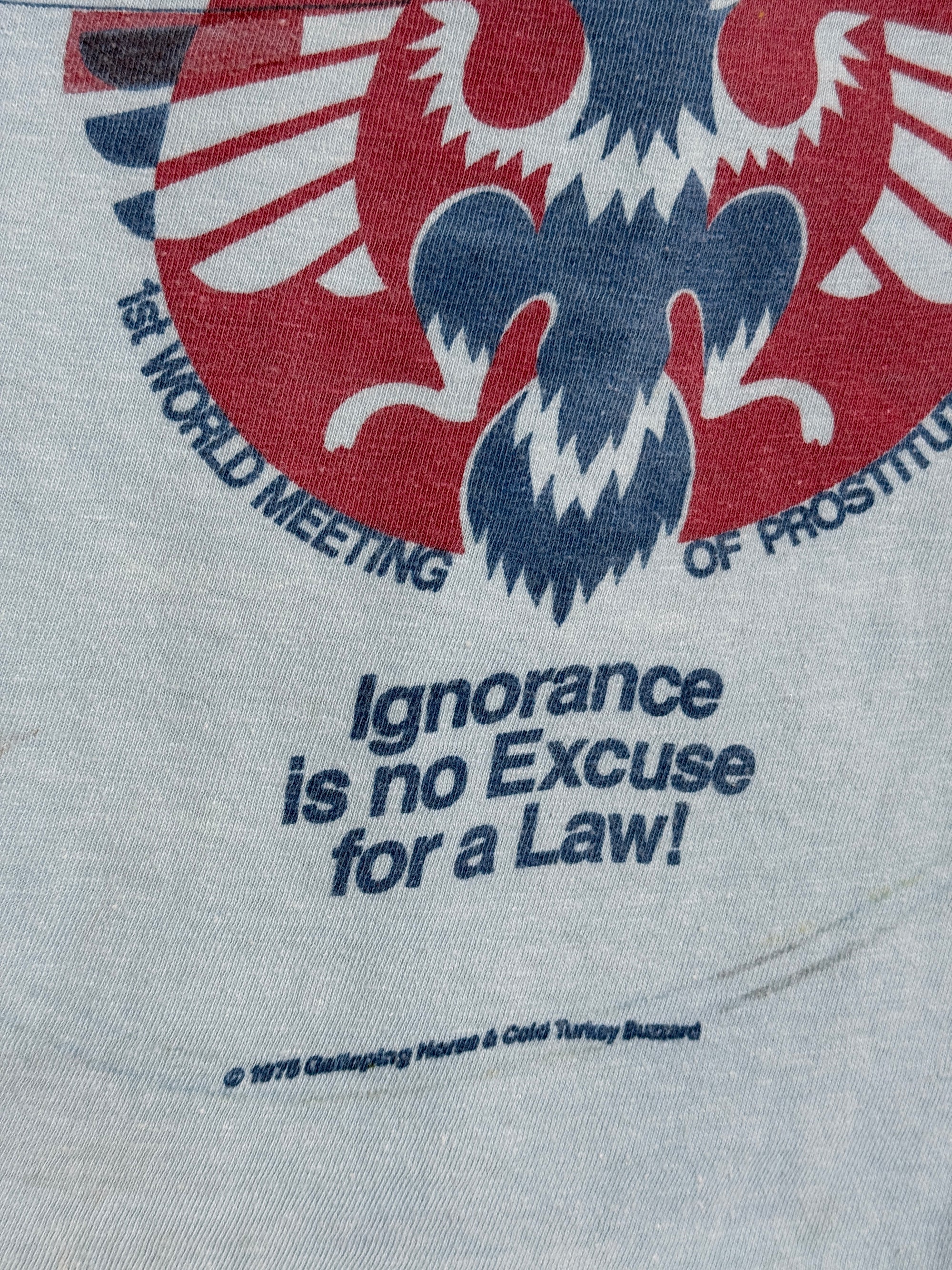 Vintage 1976 Kelley Mouse Studio Test Print T-Shirt | STUD San Francisco Bar | Grateful Dead Graphic Jester and Rose Tee | Rare 1970s Psychedelic Art T-Shirt