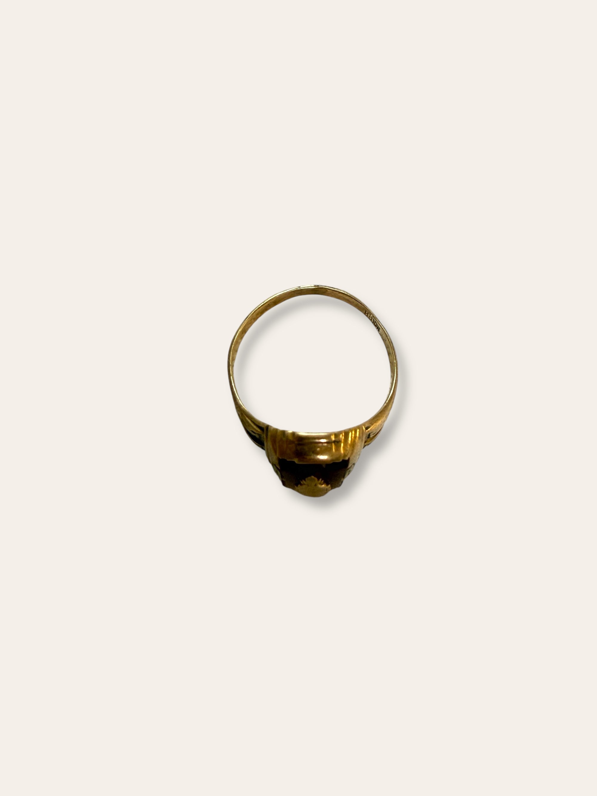 Vintage 1940’s HJ 10k Gold Art Deco Class Ring Size 10.5