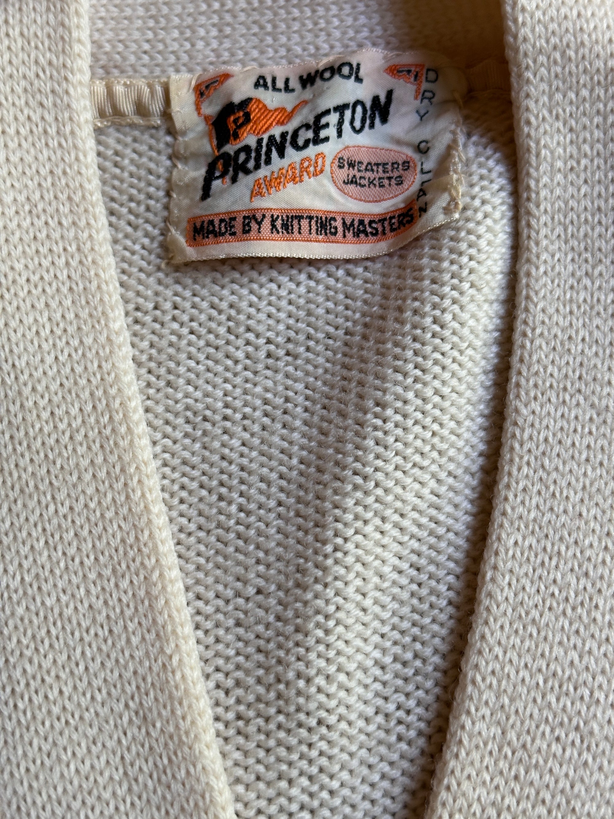 1940’s Princeton Knitting Mills Wool Letterman Sweater