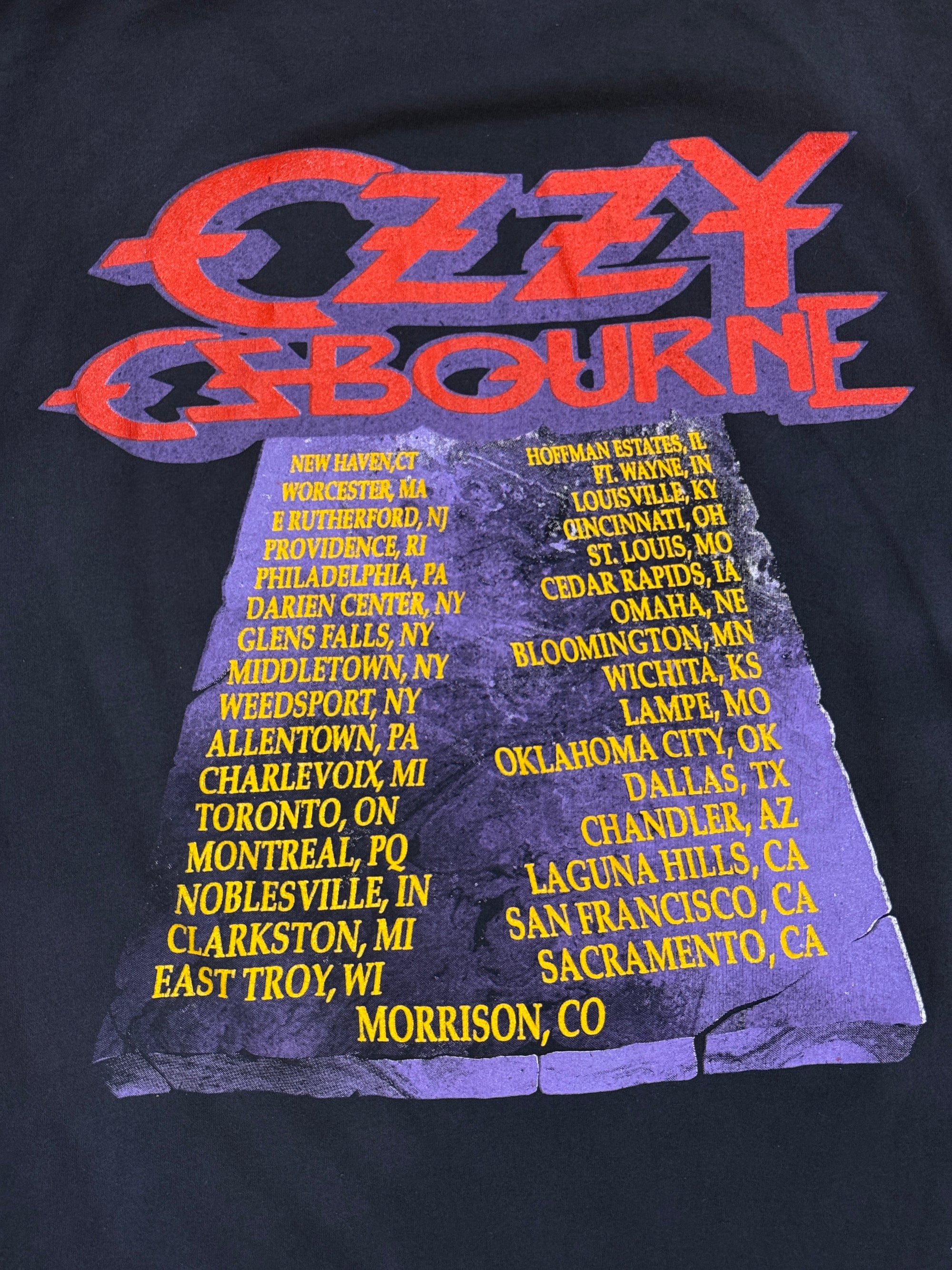 Vintage 1980s Ozzy Osbourne No Rest For The Wicked Tour T-Shirt |  1989 Ozzy Rock Tee