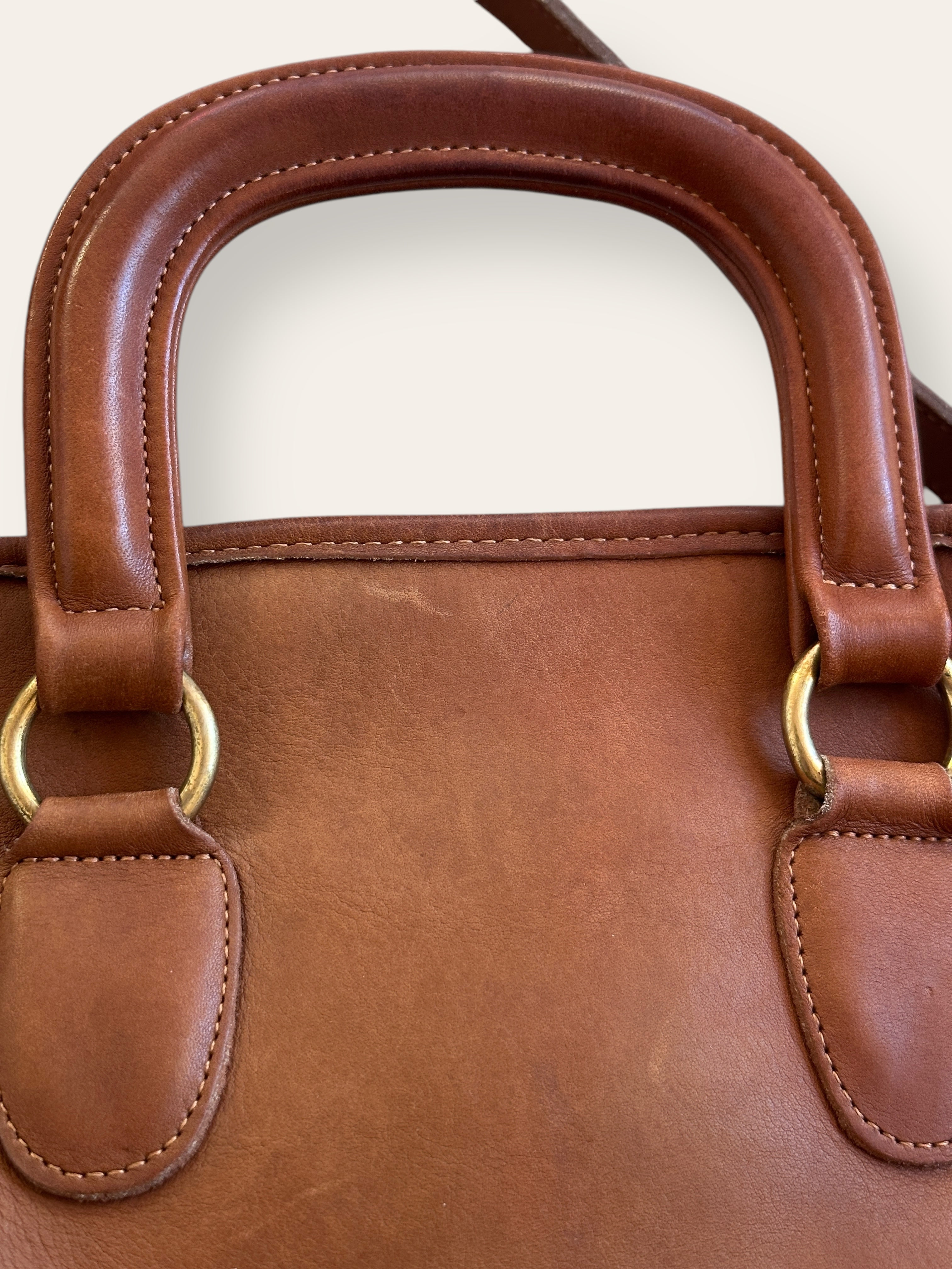 Vintage 1990's Coach 202 Baxter Satchel Bag British Tan