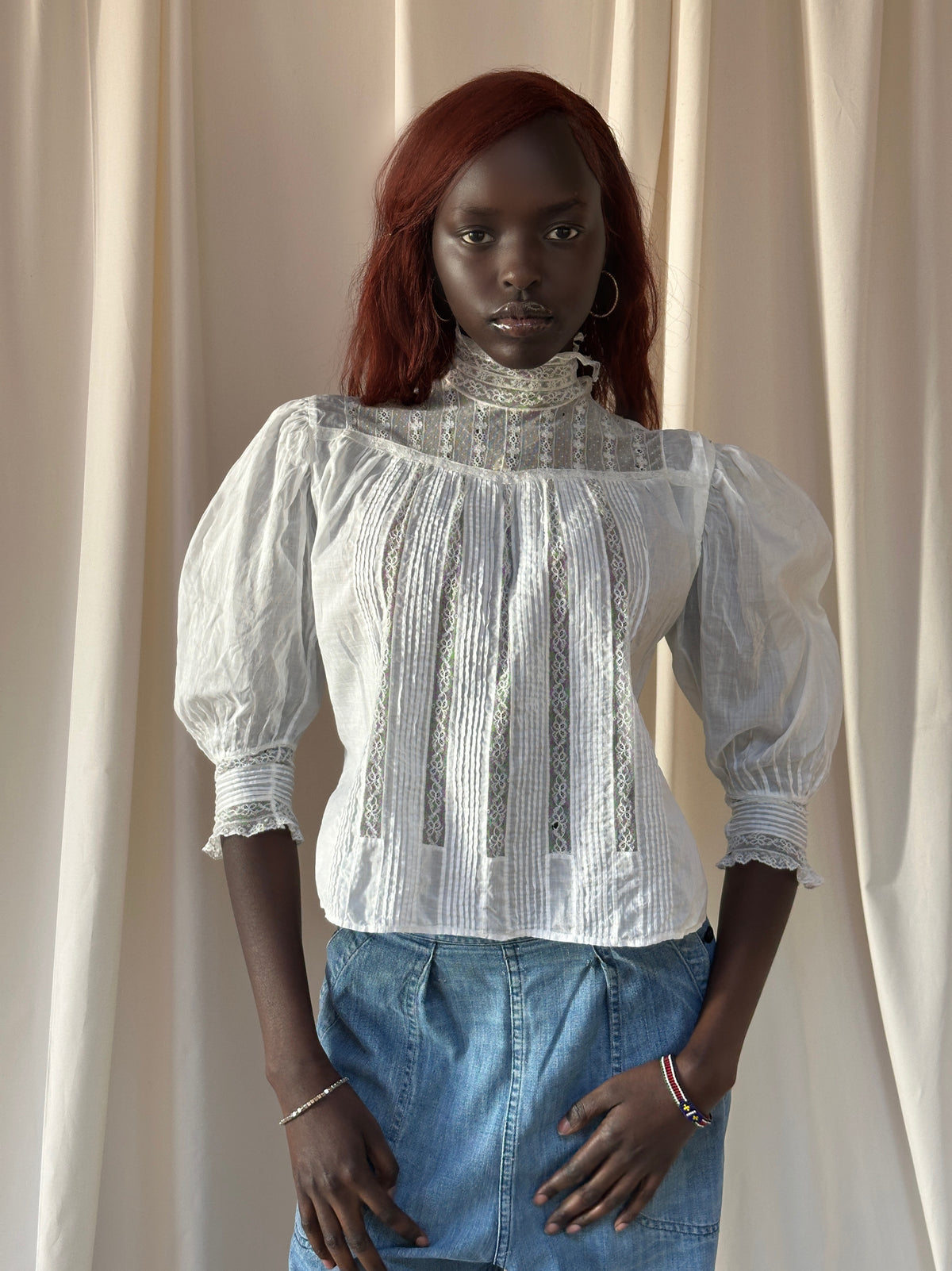 Vintage Edwardian Pleated Cotton Lace Blouse – Afterlife Boutique