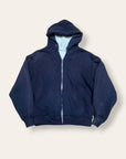 Vintage 1960’s Double Face Hooded Sweatshirt | Waffle Lined Zip-Up Hoodie