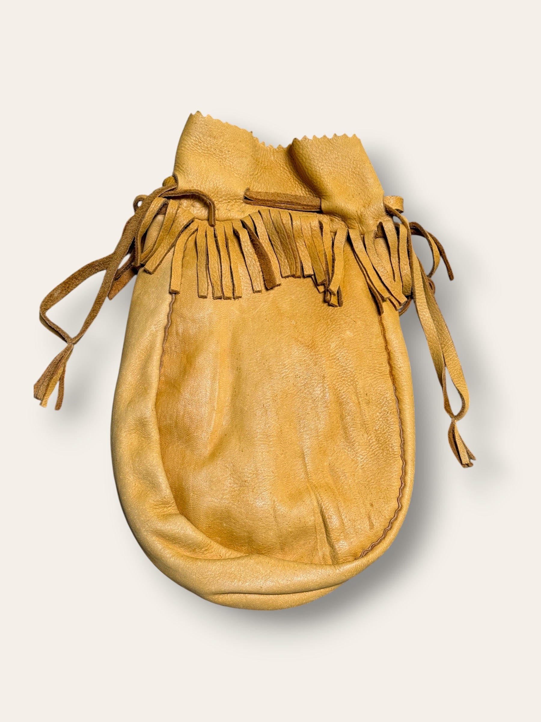 Vintage 1950s Northern Plains Medicine Bag Native American Beaded Leather Bag | Floral Seed Bead Design | Handmade Tribal Art Purse