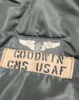 Vintage 1960s USAF MA-1 Bomber Jacket | Skyline Clothing Corp| 1962 Named "Goodwin" w/Patches Sz M | Korean War