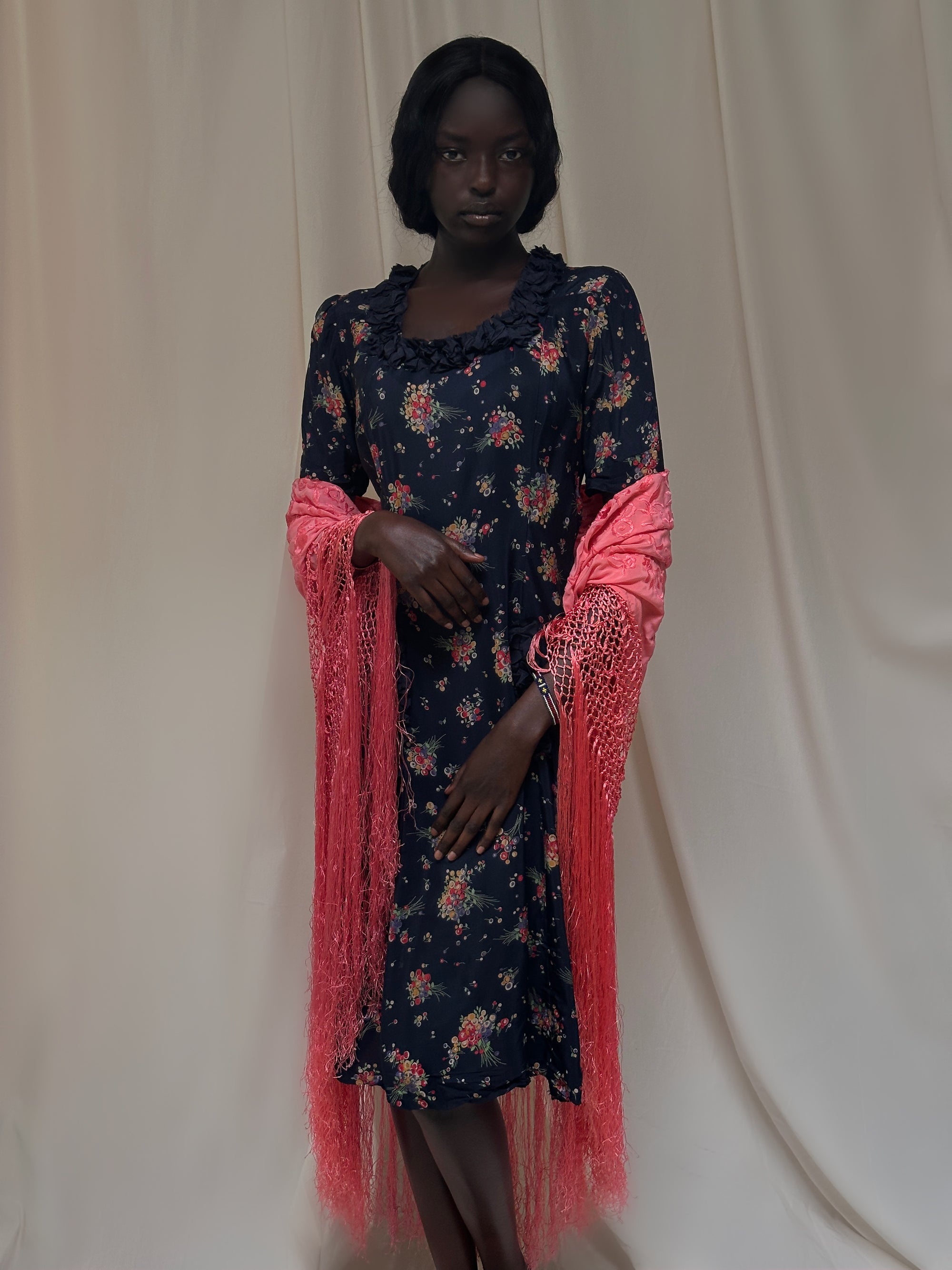 pink dress shawl Bernadette Chiffon Shawl Wrap Black / One Size