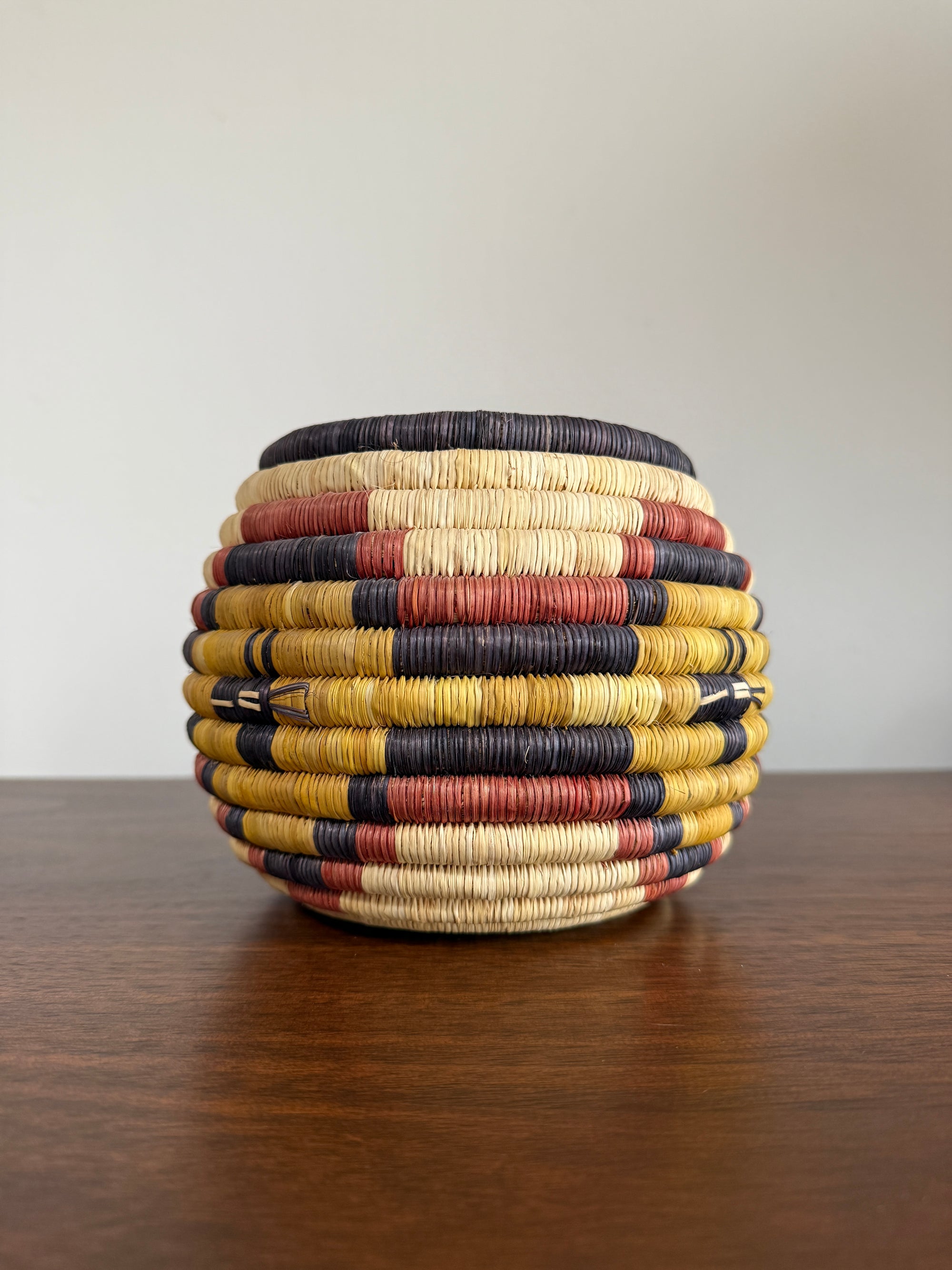 Vintage 1960s Hopi Coiled Pictorial Bowl Handmade Basket | Hopi Native American Basket