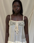 Vintage 1910’s Crochet & Silk Chemise Slip Dress