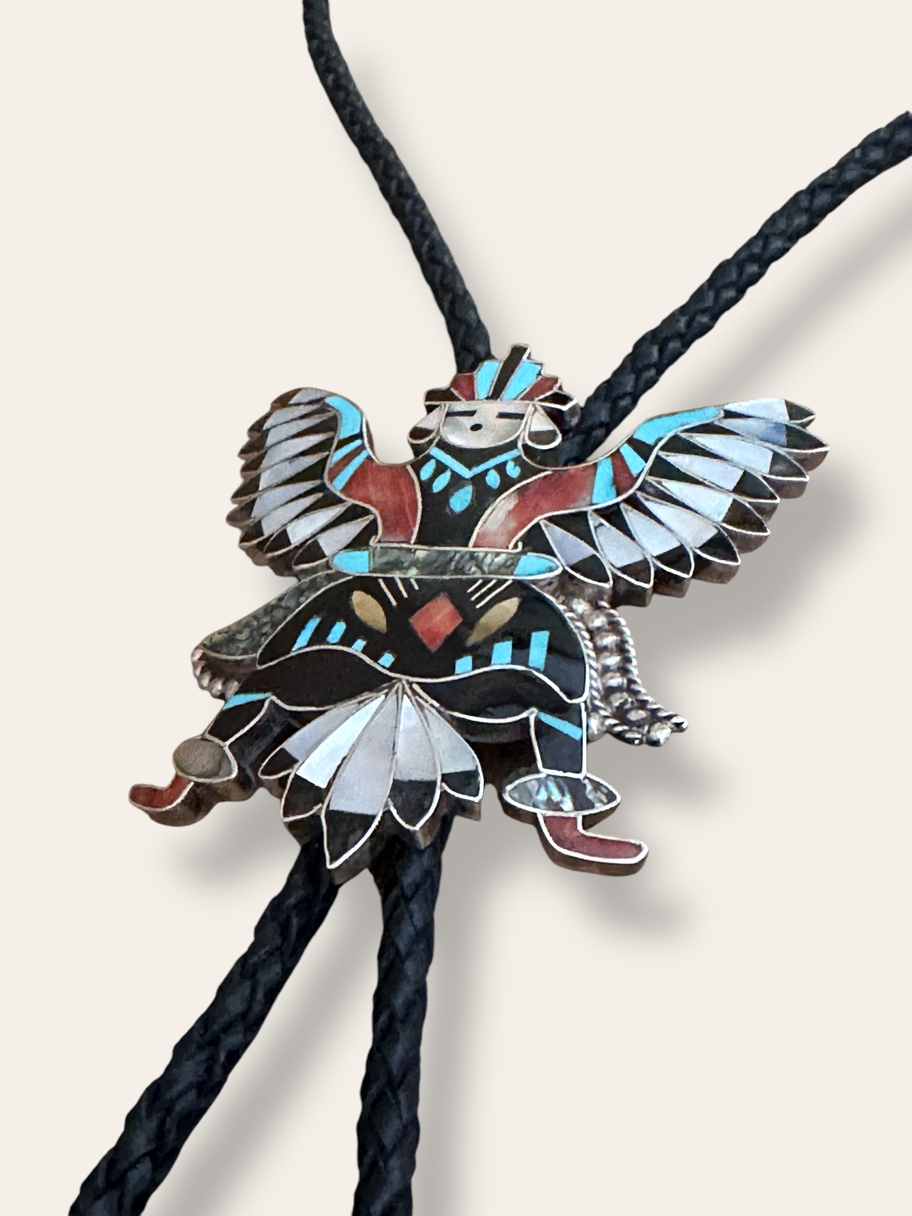 Vintage Zuni Knifewing Inlay by L.B. Chavez Bolo Tie – Afterlife