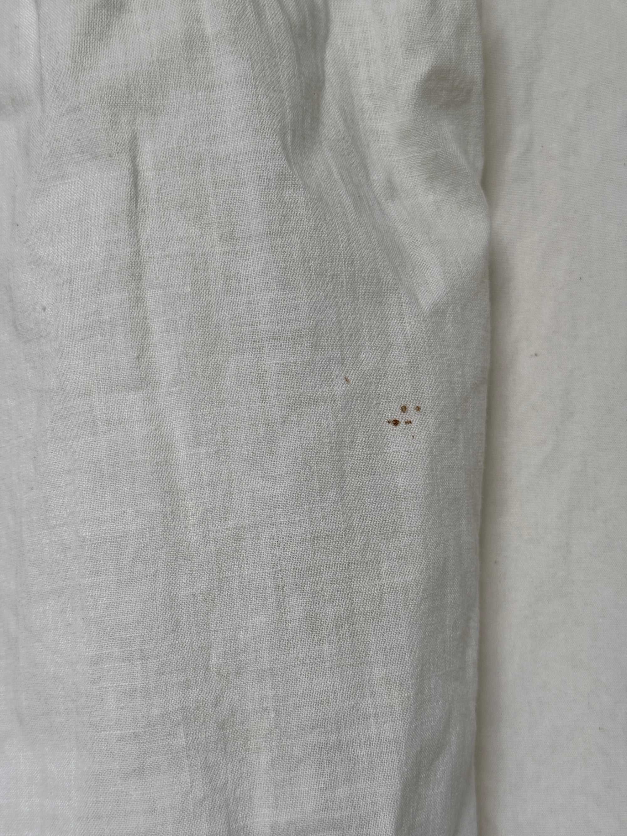Vintage Edwardian Crochet Lace Blouse | White Cotton Ruffle Top with Blue Ribbon | Antique Romantic Cottagecore Boho