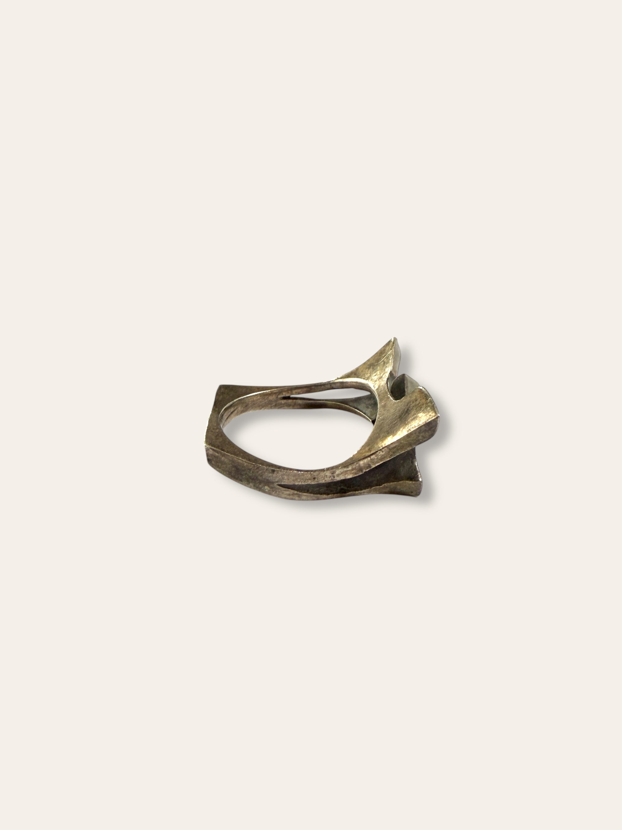 Vintage Modernist Sterling Silver Ring Size 7.5