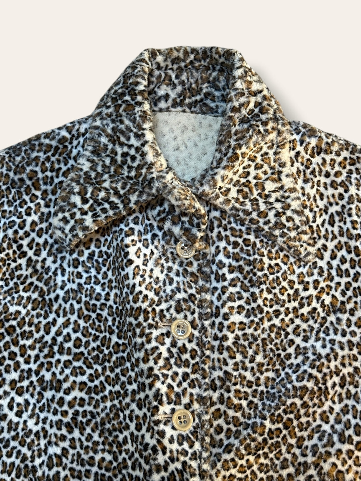 Vintage 1960s Leopard Print Faux Fur Shirt Jacket | Chuck Howard Boutique Clothing