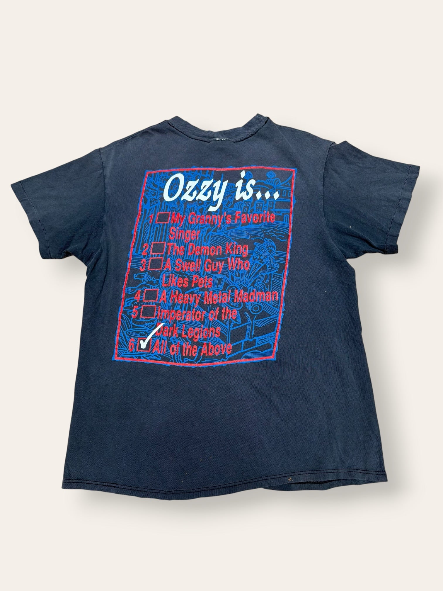 Vintage 1980s Ozzy Osbourne Tour T-Shirt |  1988 Ozzy Is…. All Of The Above Tee