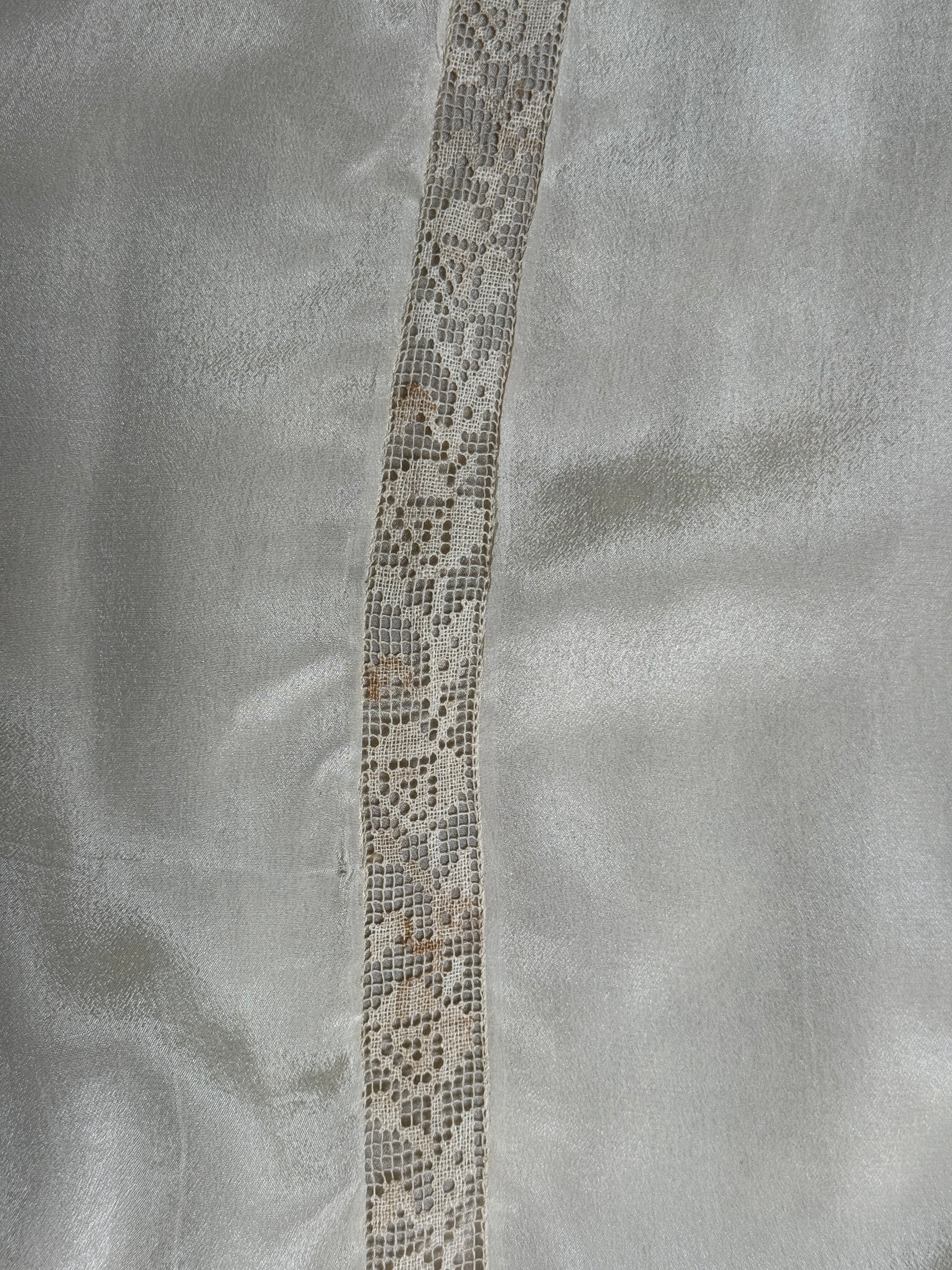 Vintage 1920’s Deadstock Cream Lace &amp; Silk Step In Slip Dress