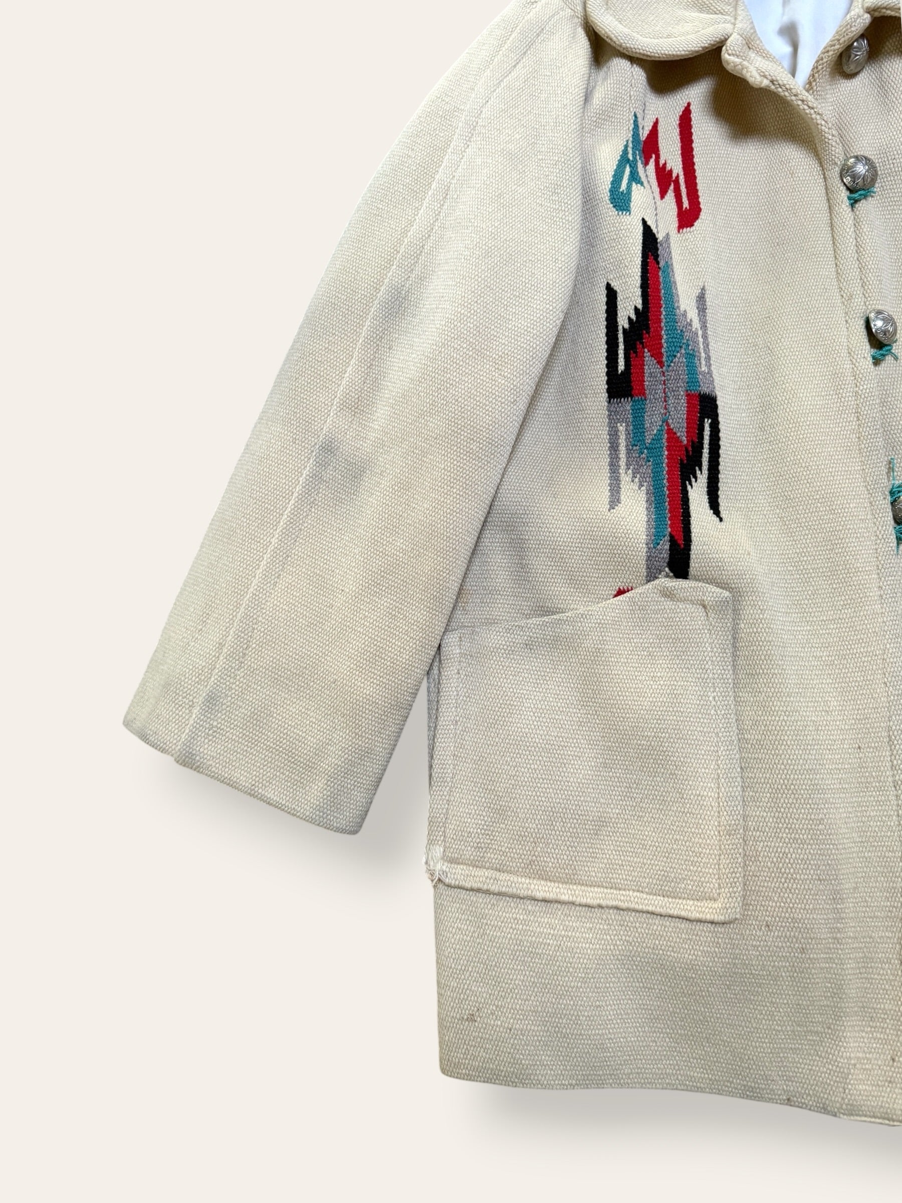 Vintage 1940’s Chimayo Woven Jacket | Southwest Hand Woven Wool Jacket