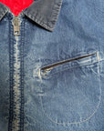 Vintage 1960s Key Imperial Denim Work Jacket | Belted Back Faded Denim