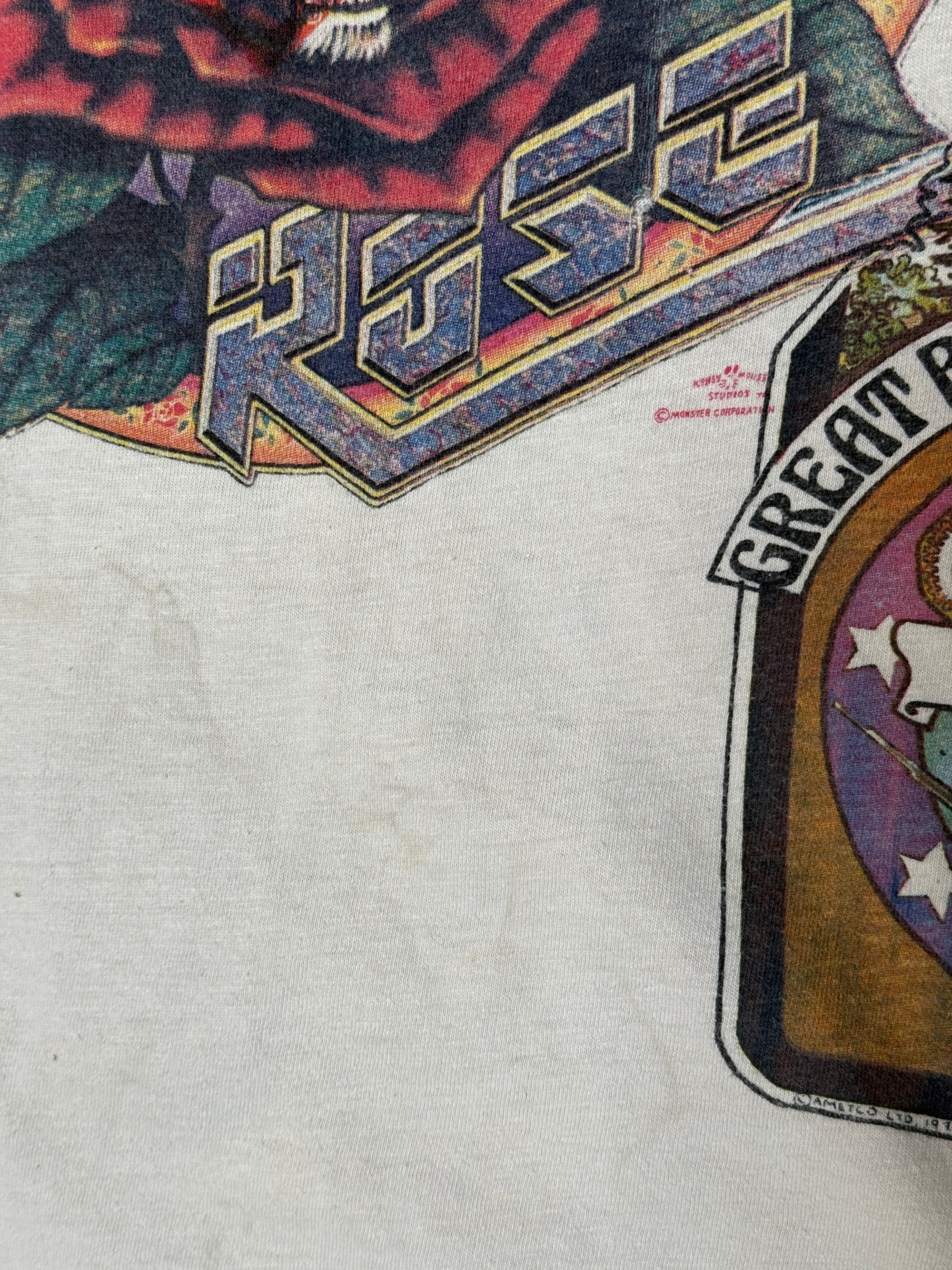 Vintage 1975 Kelley Mouse Studio Test Print T-Shirt | San Francisco, Tiger Rose Graphic Tee | Rare 1970s Psychedelic Art T-Shirt